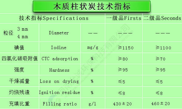 木质柱状活性炭